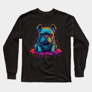 Colorful melting Dog with neon colors #3 Long Sleeve T-Shirt